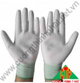 Găng tay sợi Polyester PU phủ lòng bàn tay
